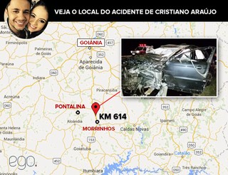 Veja o local do acidente de Cristiano Araújo (Foto: EGO)