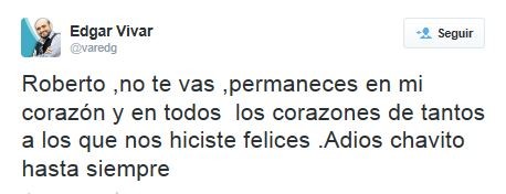 Edgar Vivar comenta morte de Roberto Bolaños (Foto: Reprodução / Twitter)