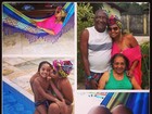 Gaby Amarantos coloca biquíni e aproveita dia com a família na piscina