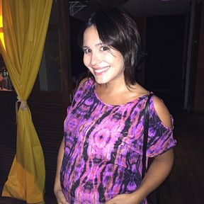 Grávida, Juliana Knust em festa de Hugo Gloss na Zona Sul do Rio (Foto: Instagram/ Reprodução)