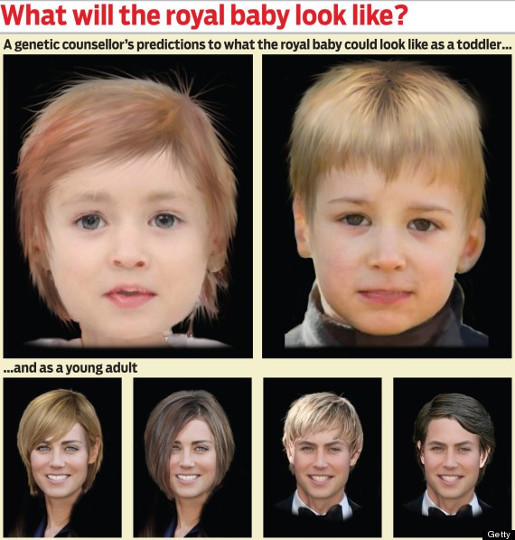 Geneticista faz simulação de como poderia ser o filho de Kate Middleton e Príncipe William (Foto: Reprodução)