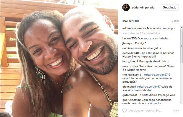 Adriano Imperador recebe críticas dos internautas (Foto: Reprodução/Instagram)
