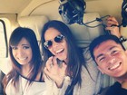 Anitta faz cara de medo em viagem de helicóptero para São Paulo