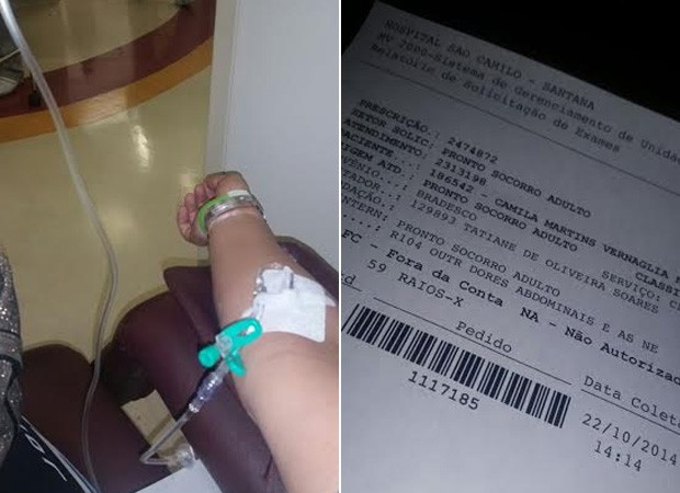 Camila Vernaglia toma soro no hospital (Foto: Divulgação)