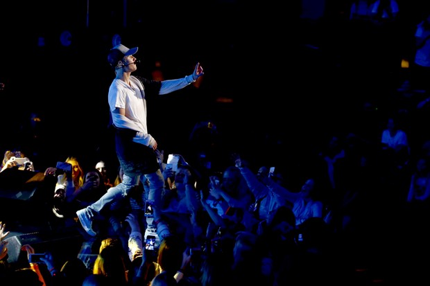 Justin Bieber em show na Noruega (Foto: Reuters)