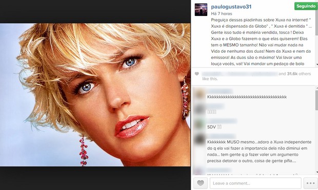 Paulo Gustavo defende Xuxa (Foto: Instagram/Reprodução)
