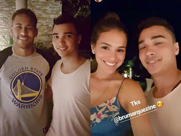 Amigo posa com Bruna Marquezine e Neymar em festa (Foto: Reprodução / Instagram)