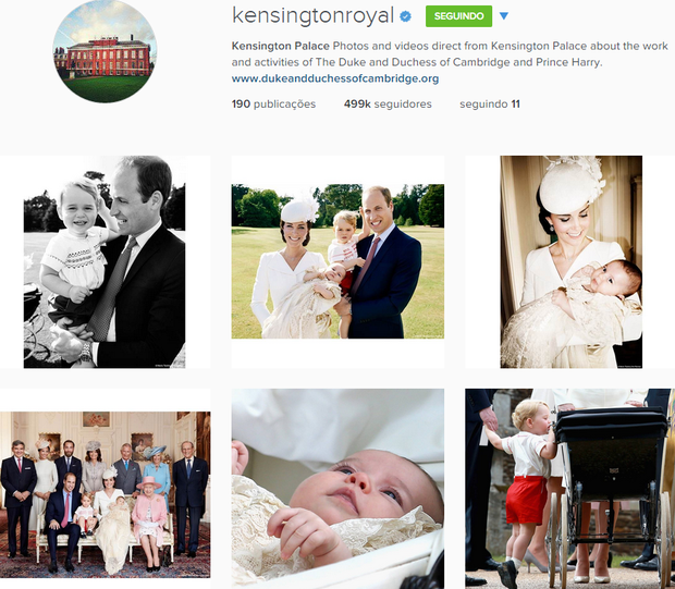 Página do Kensington Palace no Instagram (Foto: Reprodução)