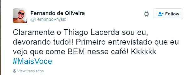 Thiago Lacerda &#39;se joga&#39; em café do &#39;Mais Você&#39; e internautas não perdoam  (Foto: Reprodução/Twitter)