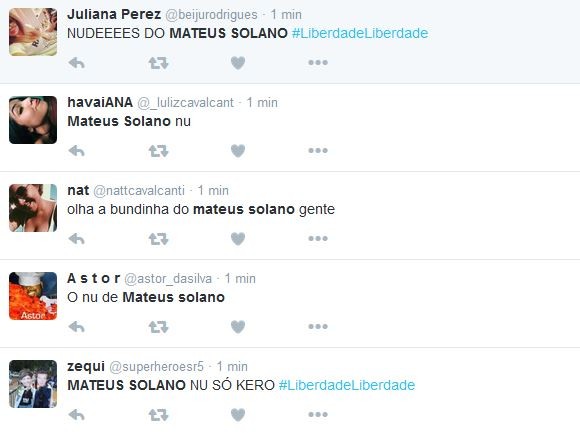 Internautas repercutem cena de Mateus Solano (Foto: reprodução/twitter)
