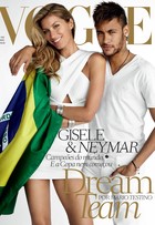 Gisele Bündchen e Neymar posam com a bandeira do Brasil para 'Vogue'