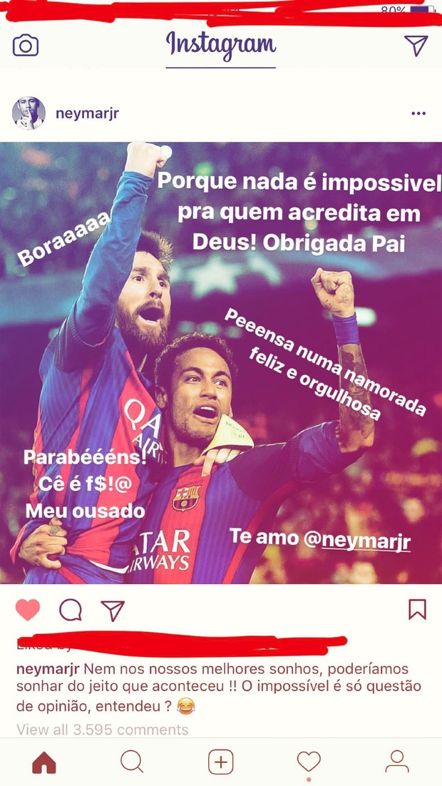 Bruna Marquezine faz post se declarando a Neymar (Foto: Reprodução / Instagram)