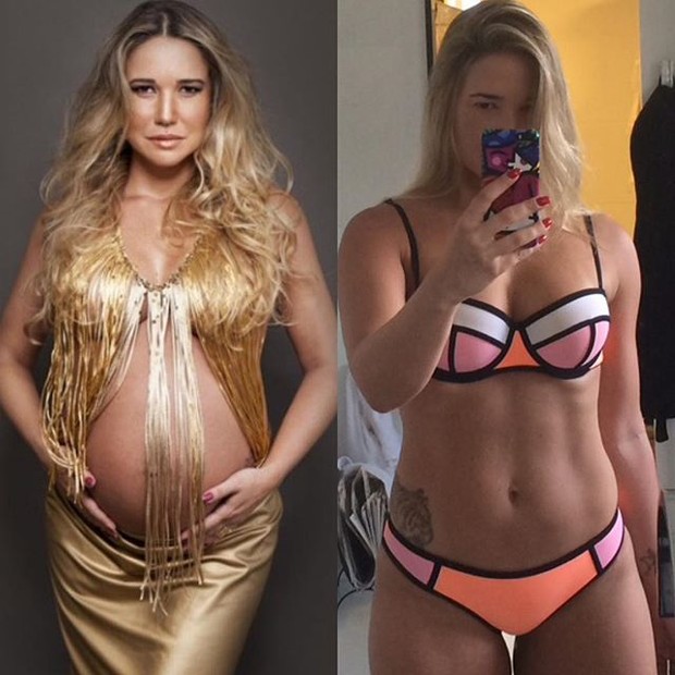 Ana De Biase mostra barriga durante e seis meses depois da gravidez (Foto: Instagram/ Reprodução)