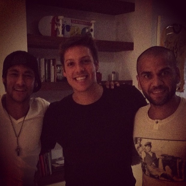 Neymar, Fabio Porchat e Daniel Alves (Foto: Instagram / Reprodução)
