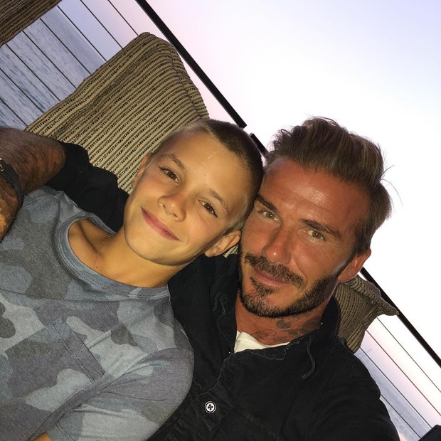David Beckham com o filho Romeo (Foto: Reprodução / Instagram)