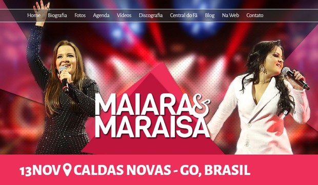 Anúncio de show de Maiara e Maraísa em Caldas Novas (Foto: Reprodução/Site oficial)
