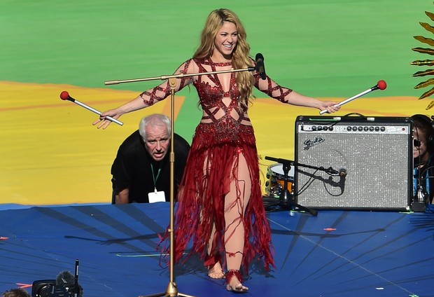 Shakira na final da Copa do Mundo no Brasil (Foto: Agência AFP)