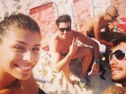 Ex-BBBs Fran, Diego e Junior curtem praia no Rio