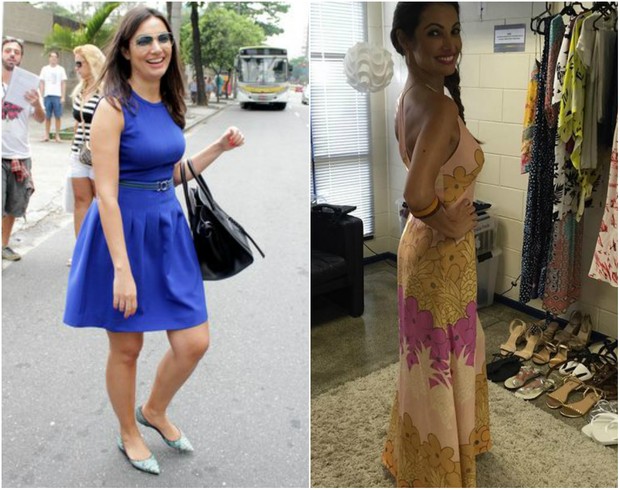 Patrícia Poeta antes e depois de perder dez quilos (Foto: Photo Rio News/Instagram)