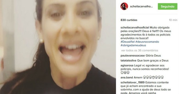 Scheila Carvalho agrade aos fãs (Foto: Reprodução/Instagram)