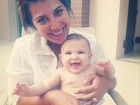 Priscila Pires posta foto fofa com o filho caçula: 'Como não amar?'