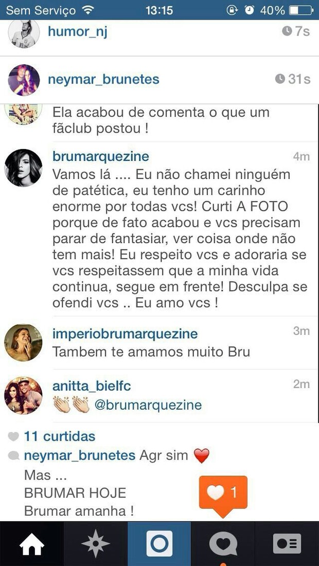 Bruna Marquezine responde fãs no Instagram (Foto: Reprodução/Instagram)