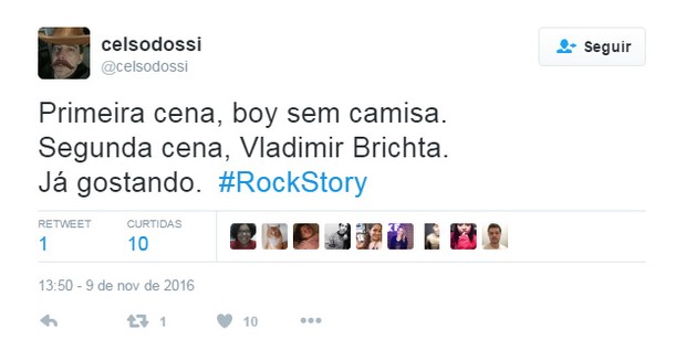 Comentários sobre novela Rock Story (Foto: Reprodução / Twitter)