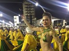 Ju Isen, musa das manifestações,  protesta nua em ensaio de carnaval