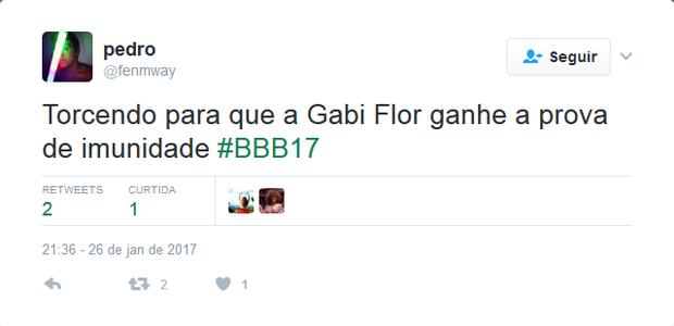 Internautas comentam participação de Gabriela Flor (Foto: Reprodução/Twitter)