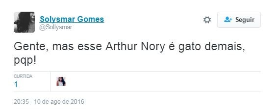 Arthur Nory conquista fãs na web (Foto: Reprodução / Twitter)