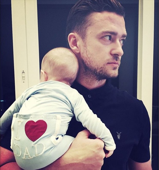 Justin Timberlake com o filho, Silas Randall (Foto: Reprodução/Instagram)