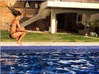 Isis Valverde dá salto em piscina