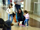 Daniella Sarahyba viaja com as filhas na antevéspera do Dia das Mães