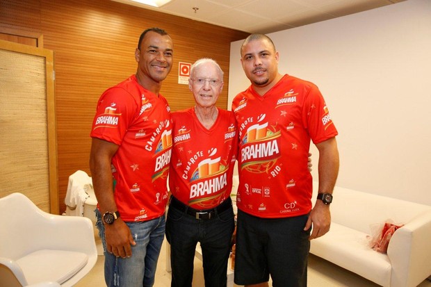 Cafú, Zagallo e Ronaldo (Foto: Felipe Panfili e Francisco Silva / AgNews)