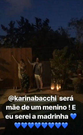 Ticiane Pinheiro revela que Karina Bacchi está esperando um menino (Foto: Reprodução / Instagram)