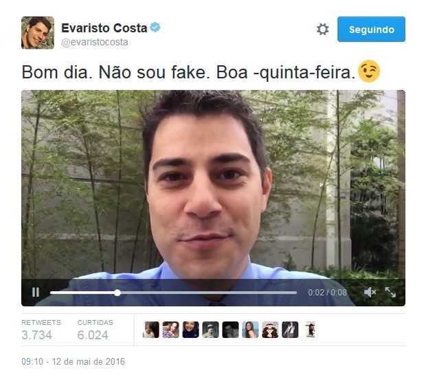 Evaristo Costa (Foto: Twitter / Reprodução)