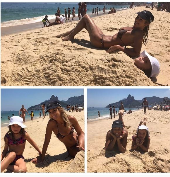 Ticiane Pinheiro e Rafaella Justus na praia de Ipanema, no Rio (Foto: Reprodução/Instagram)