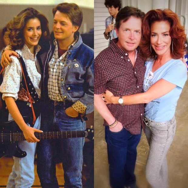 Michael J. Fox e Claudia Wells (Foto: Reprodução/Facebook)