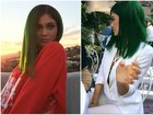 Kylie Jenner muda mais uma vez o visual a aparece com cabelos verdes