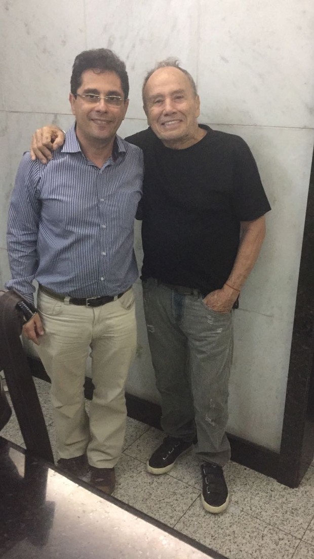 Roberto Saade e Stênio Garcia na Clínica São Vicente (Foto: Arquivo pessoal)
