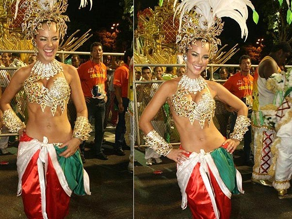 Paolla Oliveira no carnaval em 2009 (Foto: AgNews)