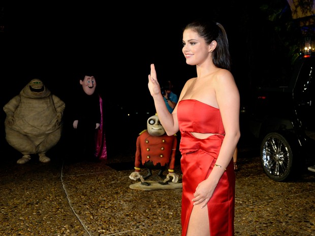 Selena Gomez em première em Cancun, no México (Foto: Andrew Goodman/ Getty Images/ AFP)