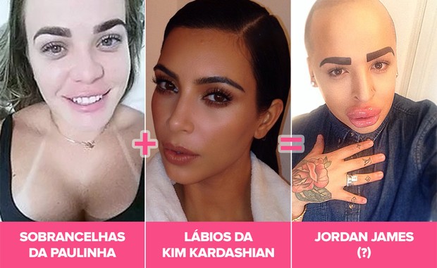 Paulinha Leite, Kim Kardashian e Jordan James (Foto: Instagram / Reprodução)