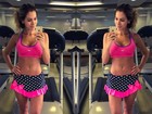 Ex-BBB Adriana exibe barriga sequinha em foto 'selfie' na academia