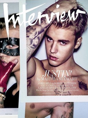 Justin Bieber na capa da Interview (Foto: Reprodução)