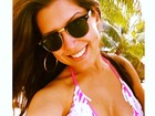 Andressa Ganacin posa de biquíni durante viagem a Cancún
