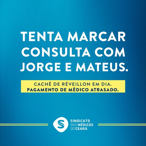 Campanha do Sindicato dos Médicos do Ceará (Foto: Reprodução do Facebook)
