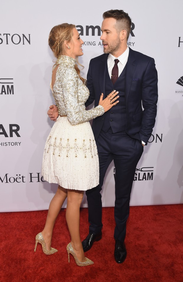 Blake Lively e Ryan Reynolds em evento em Nova York, nos Estados Unidos (Foto: Michael Loccisano/ Getty Images/ AFP)
