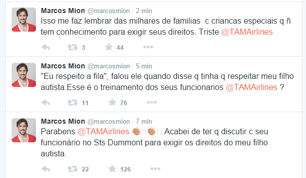 Marcos Mion reclama de companhia aérea no Twitter (Foto: Reprodução)