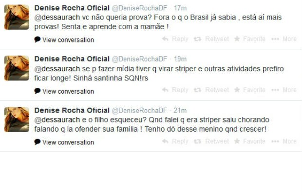Denise Rocha segue soltando farpas contra Andressa Urach (Foto: Reprodução/Twitter)